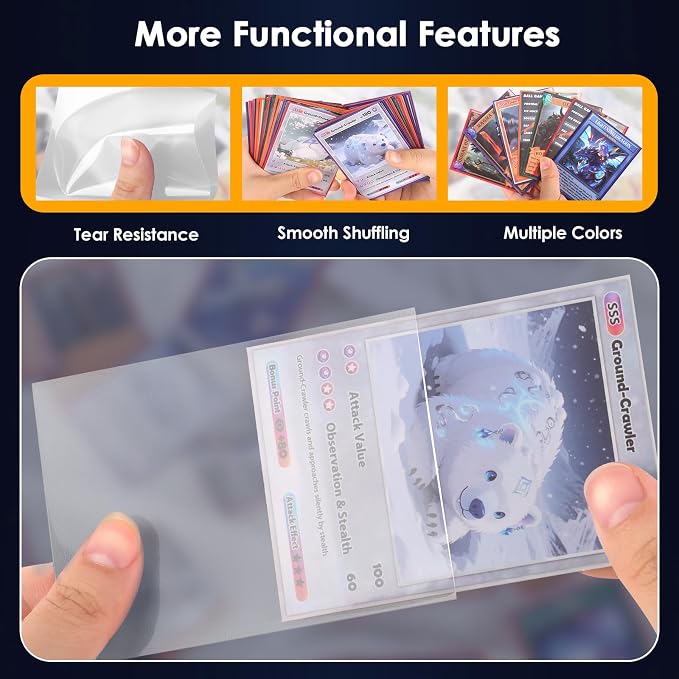 Kitoyz 500Pcs Card Sleeves for Trading Card, Matte Card Sleeves Deck Card - Image 4