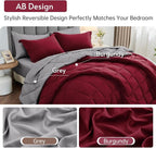MUXHOMO 7 Pieces California King Comforter Set, Reversible Bed in a Bag Cal - Image 3