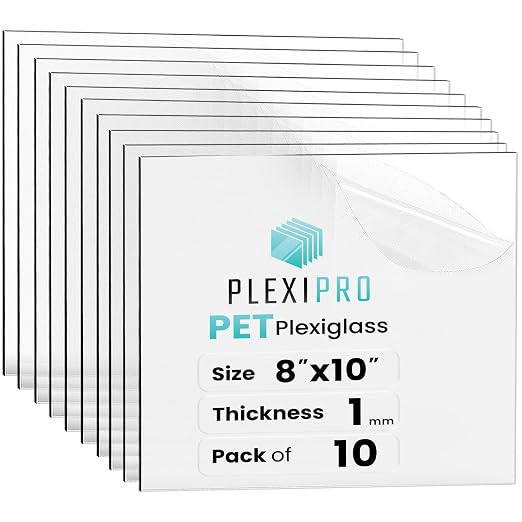 8"x10", Flexible PET Plexiglass Sheets | Transparent, shatter-resistant by PlexiPro