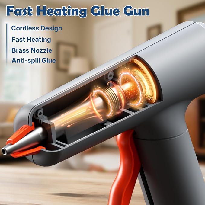 Cordless Hot Glue Gun and 40 Sticks, Fast Preheating - Image 5