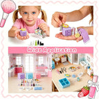 72Pcs Dollhouse Mini Jewelry Storage Case Handbag Towel Cosmetic Set Bathroom - Image 5