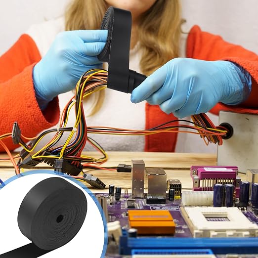 1 Inch Heat Shrink Tape Electrical Roll Black Shrink Wrap Tape Electrical Heat - Image 4