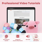 Crochet Kit for Beginners: Pink Pig Crochet Kit, All You Need in, Include - Image 4