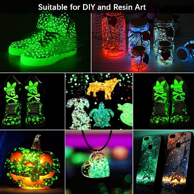 3 Box Glow in The Dark Crushed Glass Craft Glitter Fine - Image 5