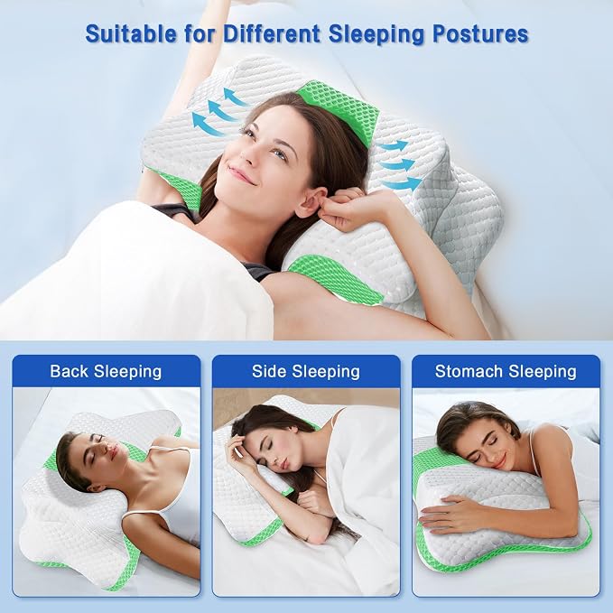 Pain Relief Cervical Pillow for Neck Support, Adjustable Ergonomic Pillow Cozy - Image 3