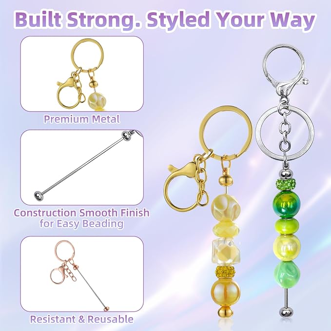 28 Pcs Beadable Keychain Bars - Image 6