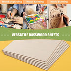 AWIZOM 6 Pack Basswood Sheets for Crafts-24 x 24 x 1/8 Inch- 3mm Thick Plywood - Image 7