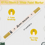 Thboxes 10 Pack Paint Markers, Dual-Tip Acrylic Paint Pen Fine Tip and Brush - Image 2