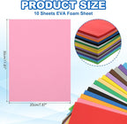 PATIKIL 10 Pcs Pink EVA Foam Sheets, 12 x 8 Inches Foam Sheets - Image 2