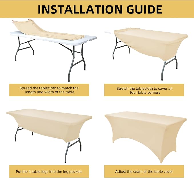 6-Pack 6ft Spandex Table Covers - Image 5