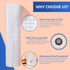 HTVRONT Clear Self-Adhesive Laminating Vinyl Roll 12x50 FT | Back to School - Image 2