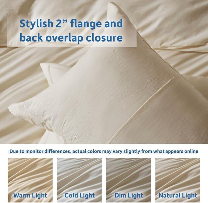 Nestl Beige Cream Duvet Cover King Size - Image 8