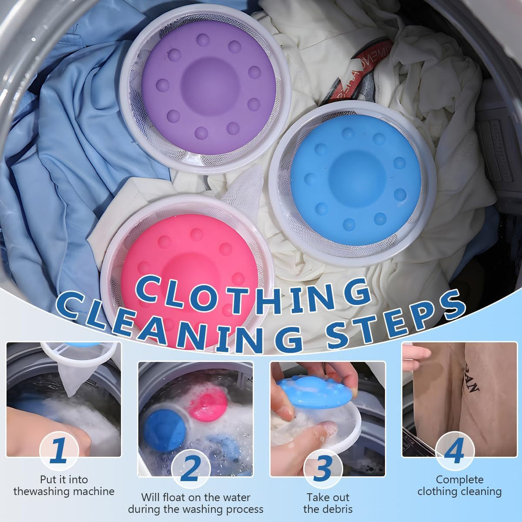 6pcs Pet Hair Remover for Laundry, Lint Catcher for Laundry, Washing Machine Floating Lint Mesh Bag, Reusable Household Hair Filter Washer Lint Trap Net Pouch, Dog Cat Pet Hair Catcher