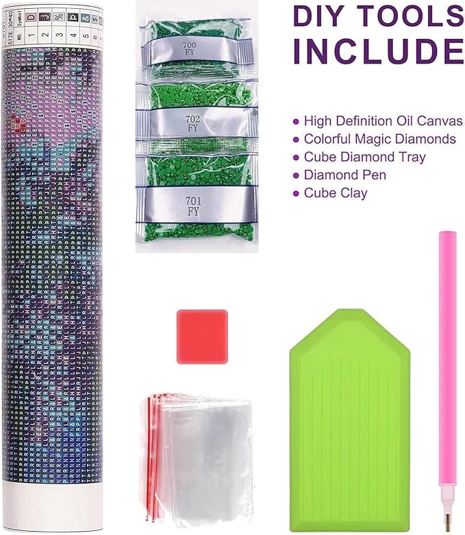 WUDWL Square Diamond Art Kits for Adults Square Drill Diamond Painting Kits - Image 7