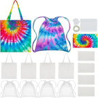 Silkfly 12 Pcs Cotton Bags Set for Tie Dye Kit 3 Style Cotton Tote Drawstring by Silkfly