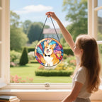 Personalized Pet Portrait Stained Glass Suncatcher, Custom Window Hanging Dog - Image 5