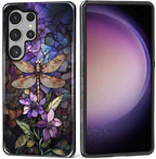 for Samsung Galaxy S25 Ultra Case, Stained Glass Dragonfly Pattern Glossy 2 in by Teonvpu