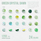 1200PCS Green Glass Beads for Bracelets, 24 Colors 6mm Crystal Beads Bracelets - Image 2