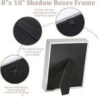 4 Pack 8 x 10 Shadow Box Frame, Shadow Boxes Display Cases 3D Wood Deep - Image 4