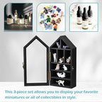 Ikee Design 3 Pcs Set Wall-Mounted House-Shaped Wooden Shadow Cubby Box Display - Image 5