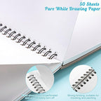 50 Sheets Marker Paper Pad, 8.3×8.9 Inch Bleedproof Art Sketch Pad, 73lb/120gsm - Image 3