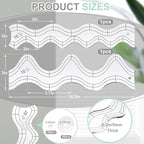 Kigley 2 Pcs Free Motion Quilting Templates Waves Acrylic Quilting Rulers - Image 2