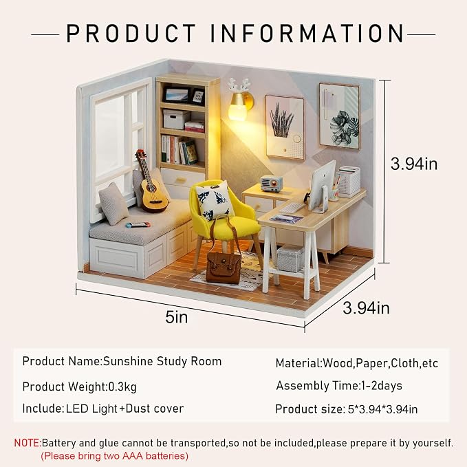 CUTEROOM DIY Doll Room Miniature Furniture Wooden House Kit - Image 2