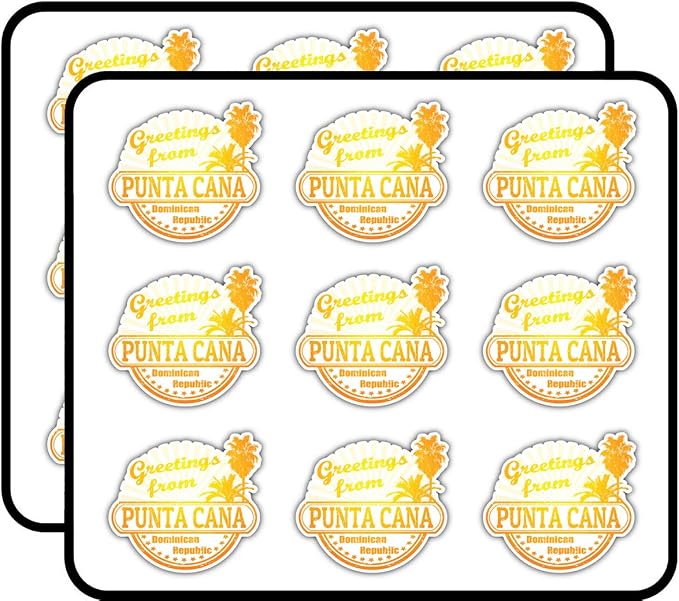 Punta Cana Dominican Republic Greetings Label 2" 18 Pack Sticker by EW+Designs