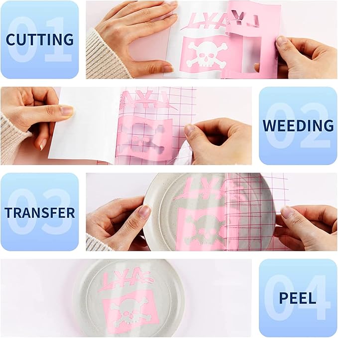 Glossy Pink Permanent Vinyl, Lya Vinyl Glossy Pink 12" x 50Ft Permanent - Image 5
