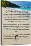 Footprints In The Sand Poems And Paintings Inspirational Poster Art Print by Unknown
