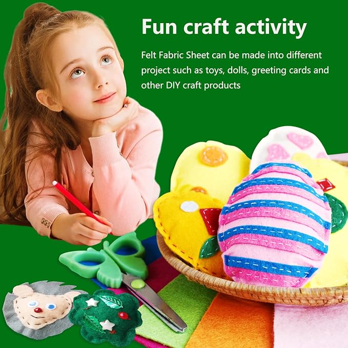 Jtnohx Color Felt, Soft Felt Sheets, 1.4mm Thick 8"x12" Handicraft Felt Fabrics - Image 8