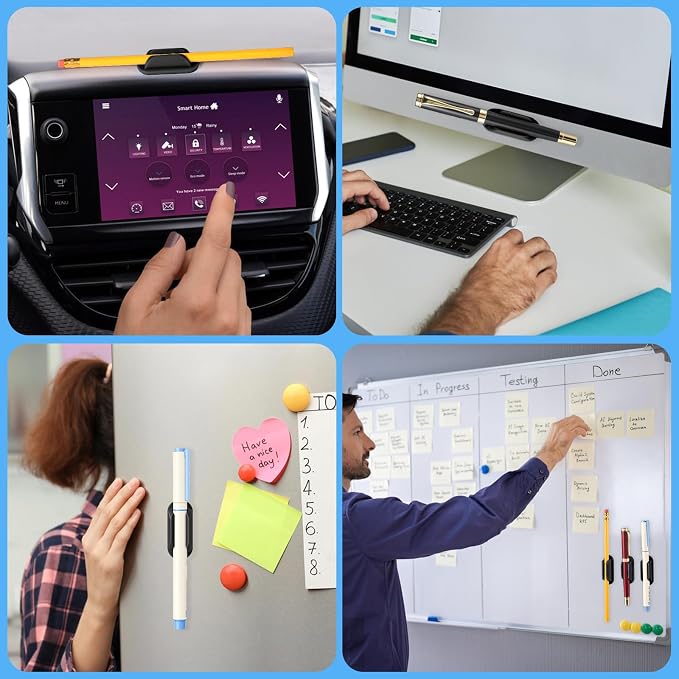 VZZNN 40 PCS Adhesive Pencil Holders, Silicone Marker Organizer - Image 7