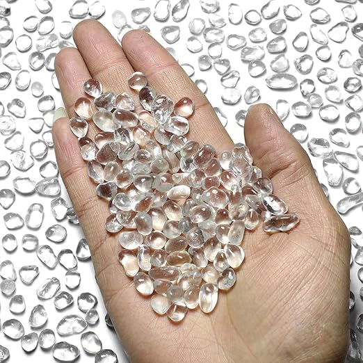 1 Lb Transparent Sea Glass Stones Irregular Rainbow Glass Pebble Decorative - Image 2