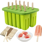 10 Cavity Popsicles Molds with 50 Pcs Popsicle Sticks, Bpa-free ice Pop Mold by AUDFA