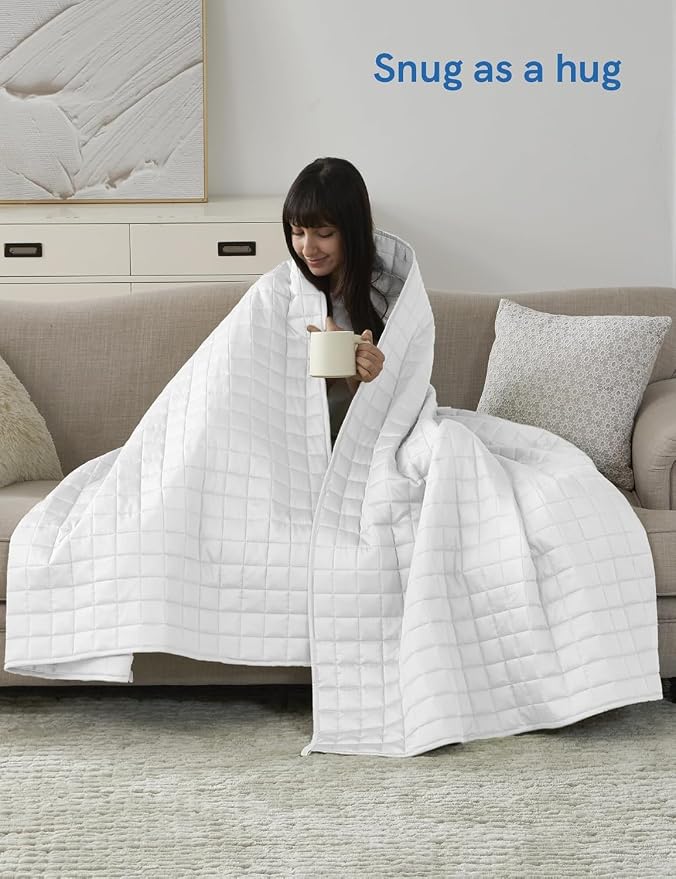 YnM Cooling Weighted Blanket for Adults, 10lbs Heavy Bed Throw for One Person - Image 5