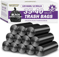 35-40 Gallon Black Trash Bags 120 Count - 35" x 40" Large Garbage Bags, 30+ Gallon Strong Trash Can Liners for Home, Commercial Use,Yard Waste, Bulk