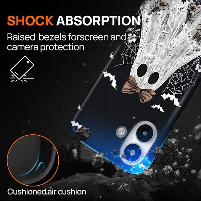 Case for iPhone 16 Plus, Scratch Resistant Hybrid Double Layer Hard Shell，Lace - Image 4