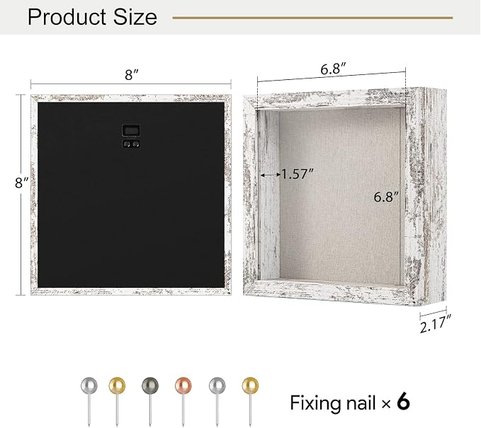 8x8 Shadow Box Frame with Soft Linen Back - Image 6