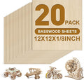 20 Pack Basswood Sheets 1/8x12x12 Inch 3mm Basswood by FUMILE