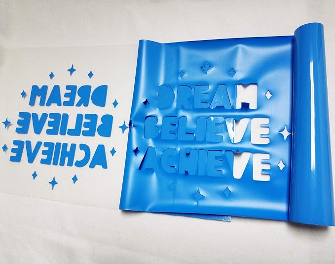 guangyintong Heat Transfer Vinyl Lake Blue HTV Rolls, Glossy Surface HTV Vinyl - Image 3