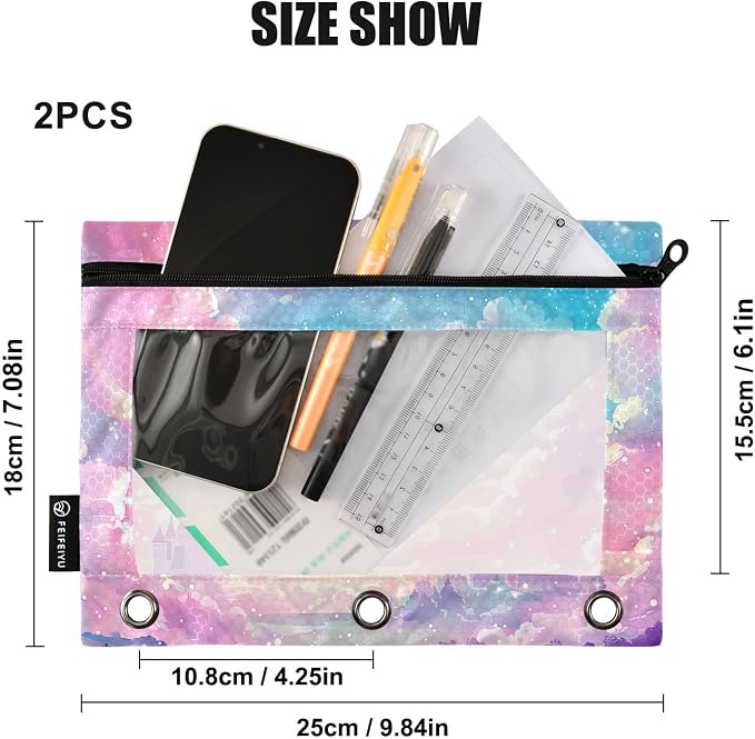 Custom Princess Castle Pink Sky Pencil Pouch - Image 3