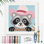 Doodlream Pink Hat Raccoon Needle Kit by Doodlream