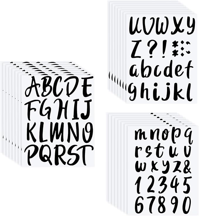 Outus 576 Pcs 8 Sheets Letters Stickers Vinyl Alphabet Number Decals Back to by Outus