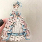 PET Transparent Princess Gown Stickers, Colorful Ball Gown Stickers Gift - Image 3