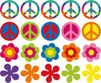 Gejoy 20 Pcs Hippie Party Flower Cutouts 60s 70s Groovy Party Cutouts by Unknown