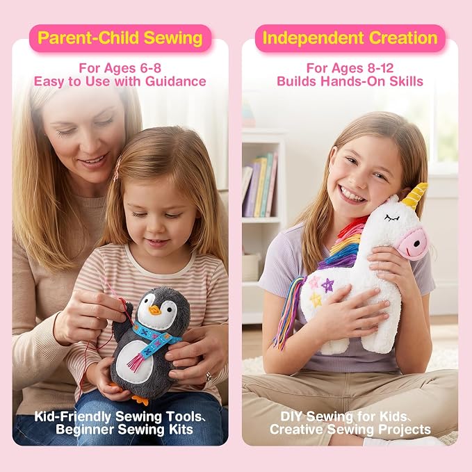 Avenir My First Sewing Kit for Kids Ages 6-8 Beginners | Learn to Sew Stuffed - Image 6