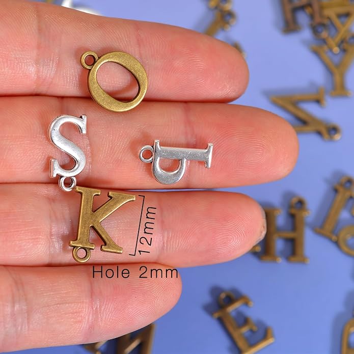 stino 200Pcs A-Z Metal Letter Charms - Image 4