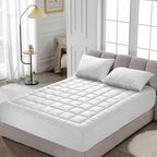 HYLEORY Twin XL Mattress Pad Quilted Fitted Mattress Protector Cooling Pillow - Image 7