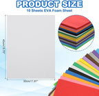 PATIKIL 10Pcs White EVA Foam Sheets, 15.7 x 11.8 Inches 1mm Thick Foam Sheets - Image 2