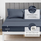 Love's cabin California King Comforter Set Navy Blue, 7 Pieces California King - Image 4
